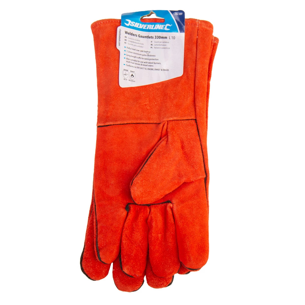 Guanti da saldatura Silverline in cuoio spaccato ā Resistenti e foderati