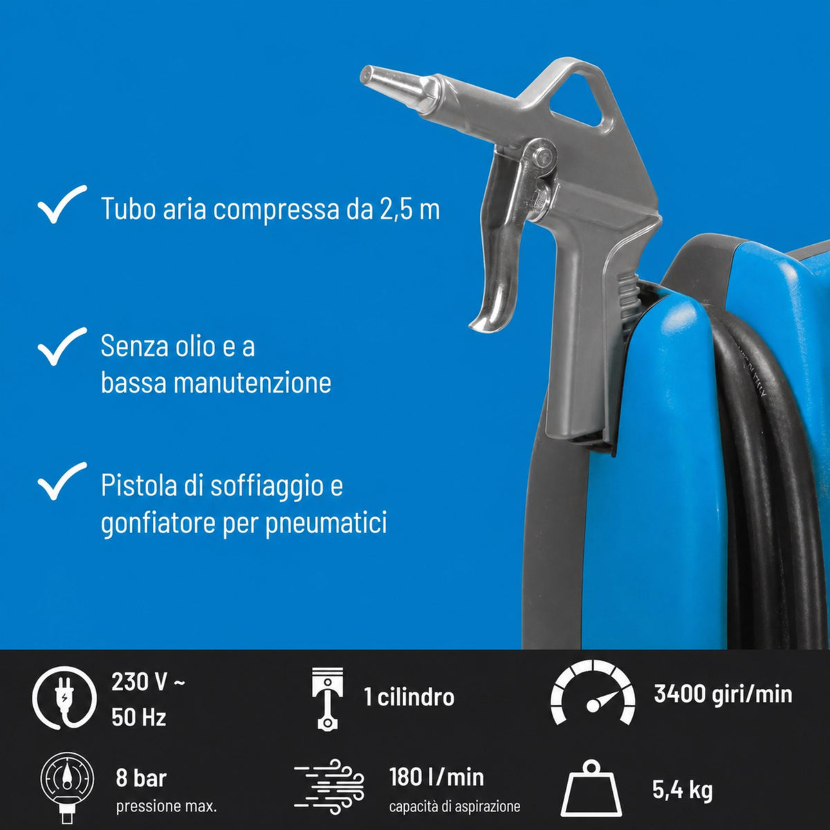 Prenosni zračni kompresor Güde Airpower 180/08