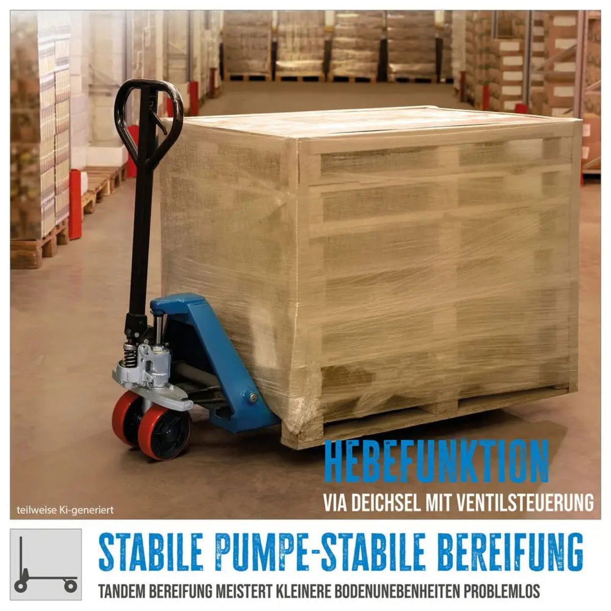 Ročni paletni voziček Güde 2500 kg - PU (vilice 1800 mm)