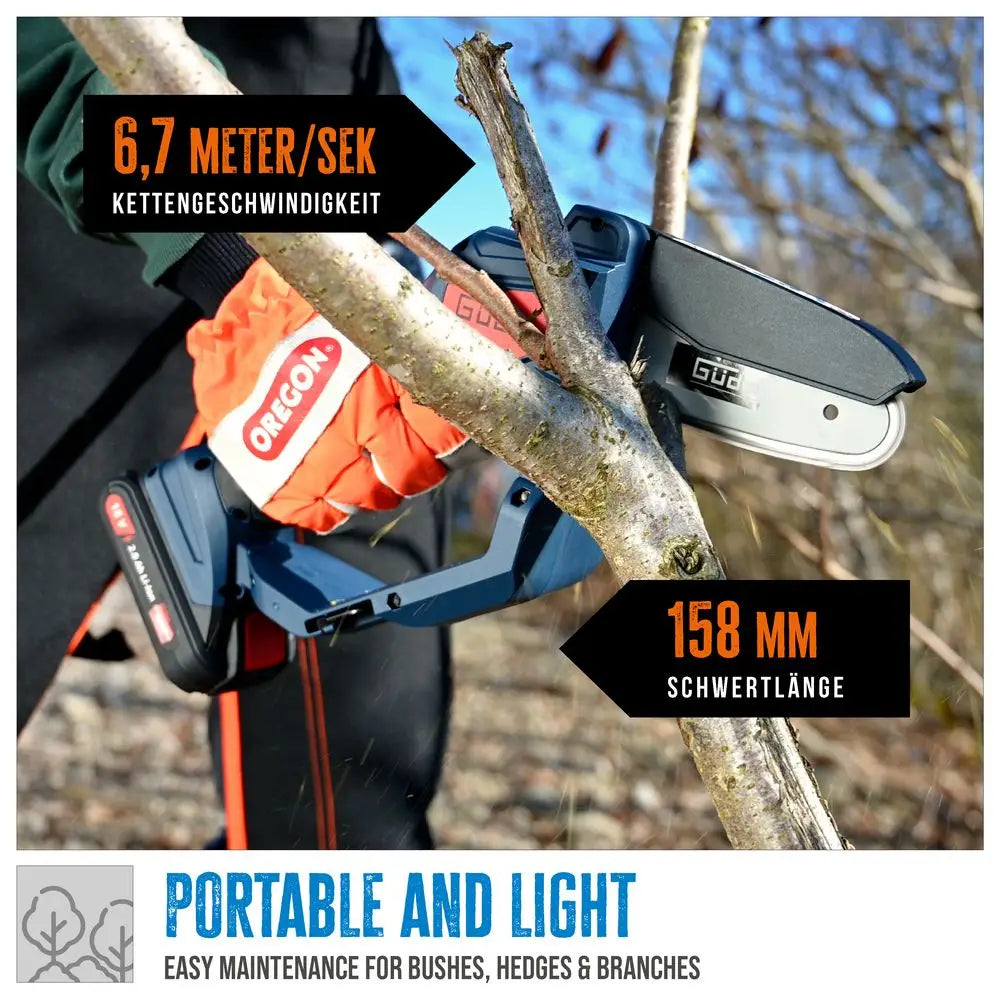 Mini motosega Güde MK 18-201-05 ā Compatta con batteria 2 Ah