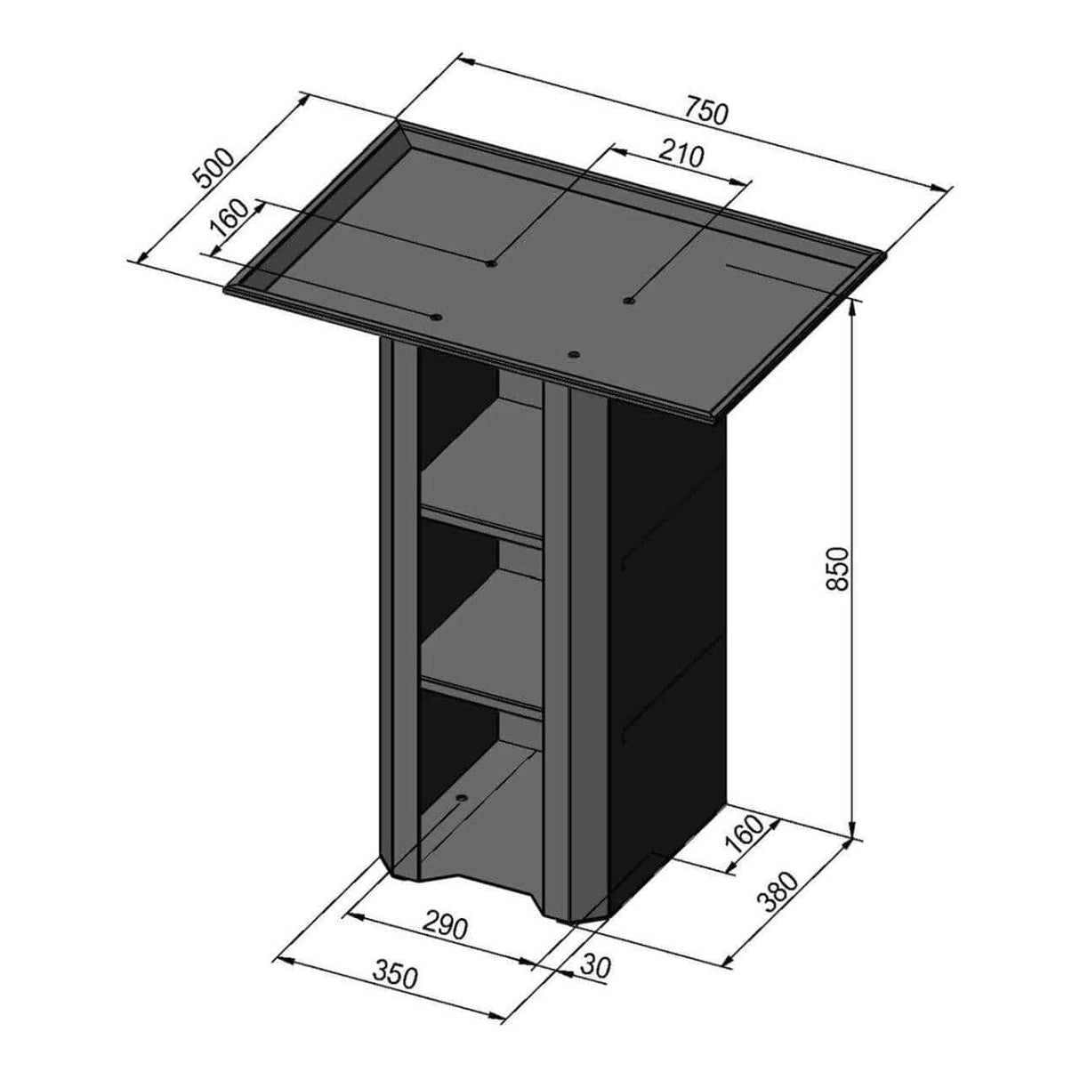Basamento BF 0 con vassoio per trucioli