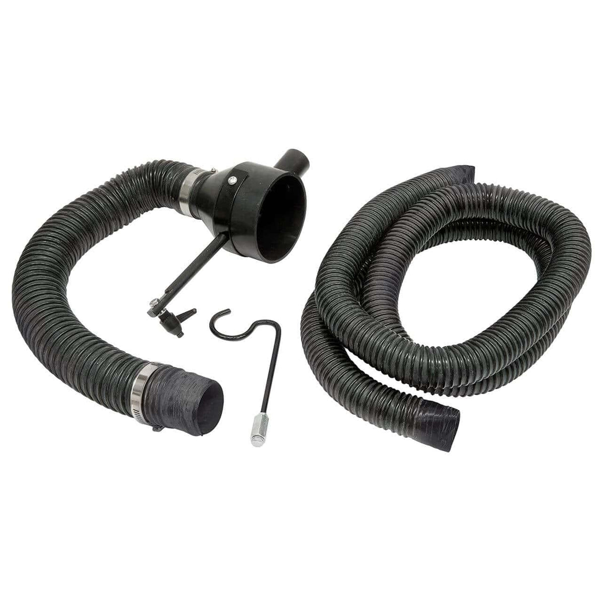 Adattatore Bernardo 50 / 100 mm per collegamento tubo di aspirazione alla sega circolare da banco TK 200 R, realizzato in plastica resistente per un fissaggio sicuro.