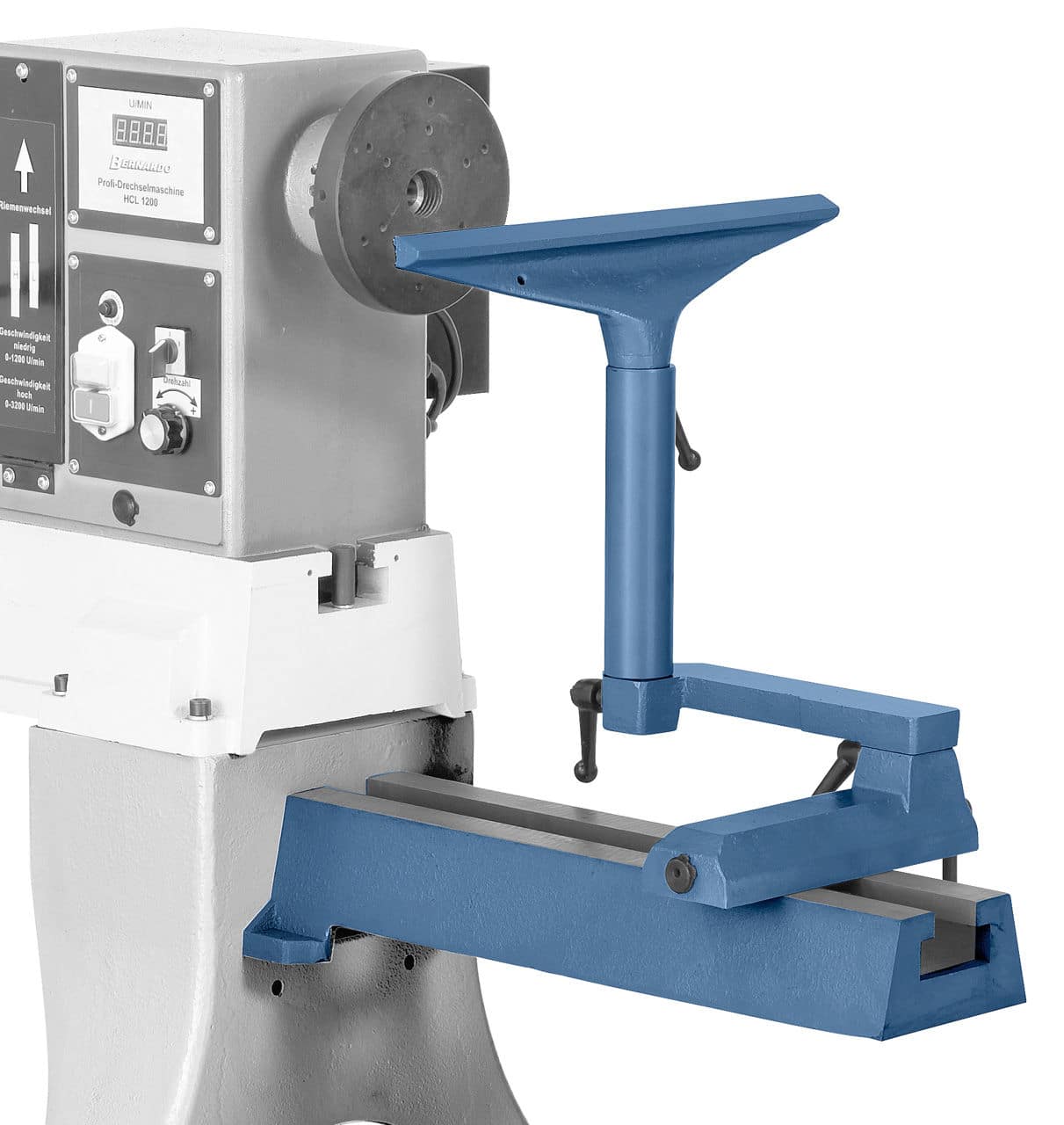 Dispositivo per tornitura esterna Bernardo in acciaio, compatibile con HCL 1200, HCL 1200 Top, KDM e KDH, per la lavorazione di pezzi di grande diametro con stabilitĆ e precisione.