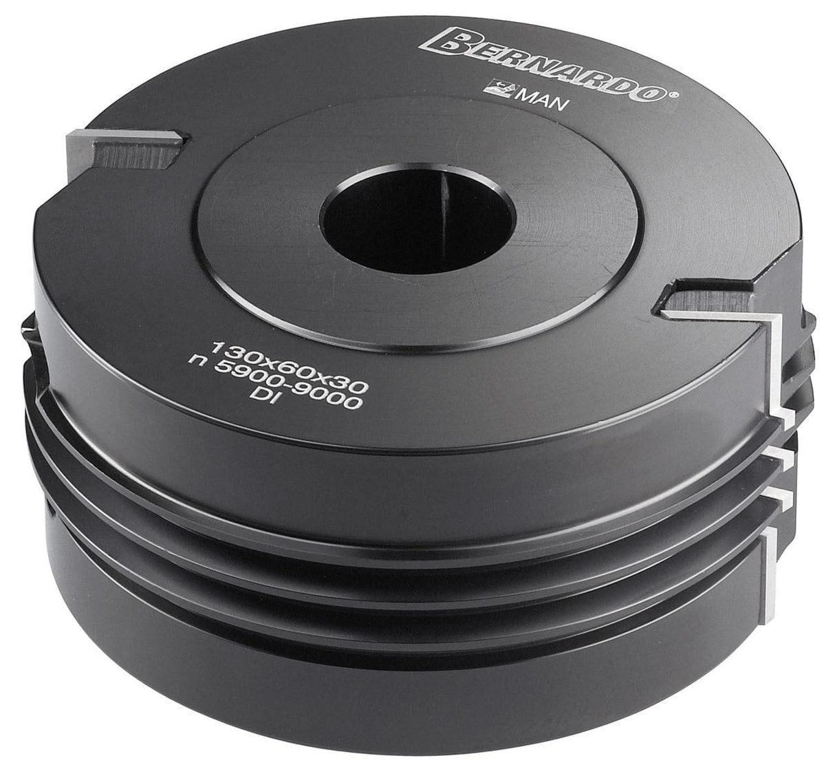 Testa a incastro Bernardo Ć120 mm con altezza 50 mm e foro 30 mm, dotata di 2 taglienti HW, ideale per giunzioni a coda di rondine precise e resistenti su legno massello e pannelli.