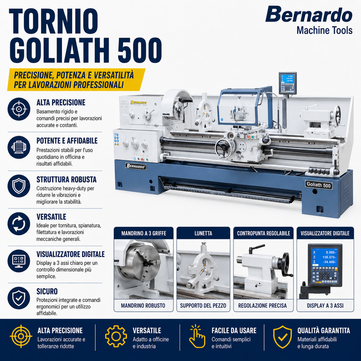 Stružnica za kovino Bernardo Goliath 500 x 1500