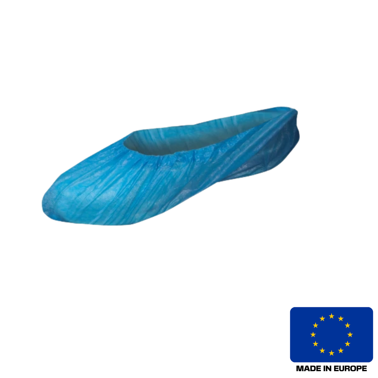 Copriscarpe ARDONĀ® LUKE in PE blu, leggeri e resistenti, confezione da 100 pezzi, adatti per ambienti igienici professionali.