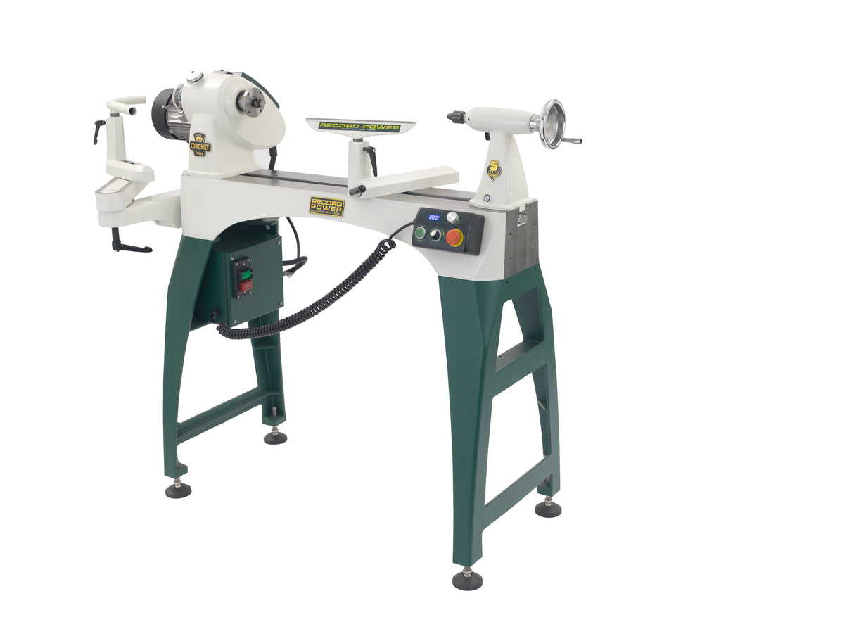 Record Power Tornio per legno in ghisa a testa girevole – 230 V