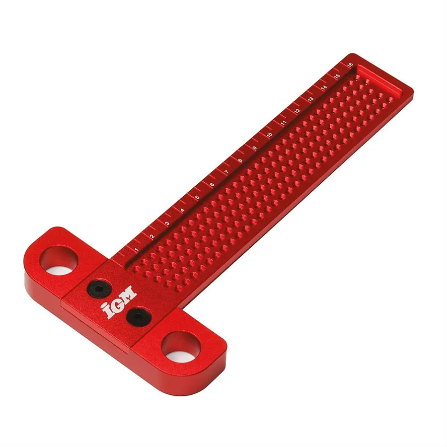 Riga a T Marking T-Rule in duralumin con fori di marcatura ogni 1 mm e scala graduata, versione 160 e 260 mm