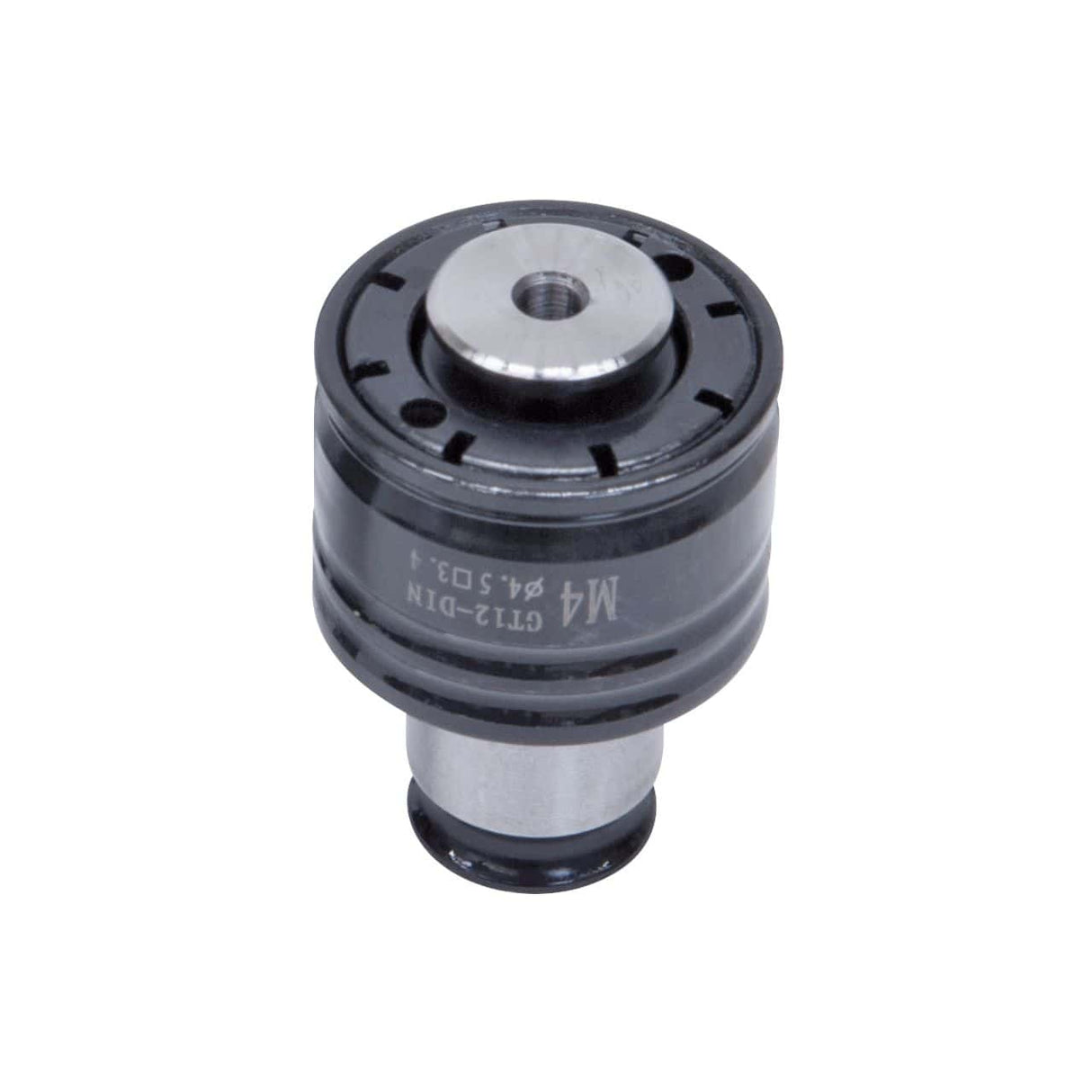 Mandrino rapido Bernardo GT 12 – 19 mm con attacco DIN 371 M4, dotato di frizione di sicurezza regolabile e sistema di cambio rapido per maschi filettatori.