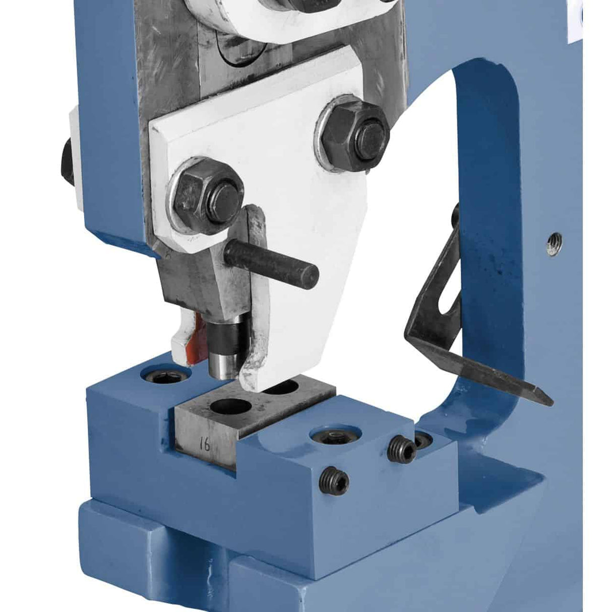 Punzone da 18 mm installato su PBS 22 LS per eseguire forature precise su metallo in officina.