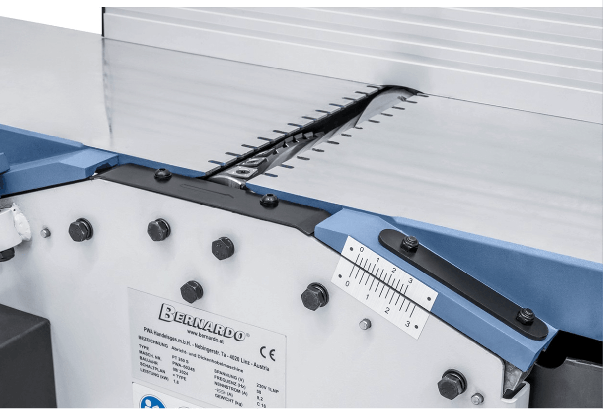 Bernardo PT 260 S ā Pialla filo e spessore 260 mm con albero elicoidale