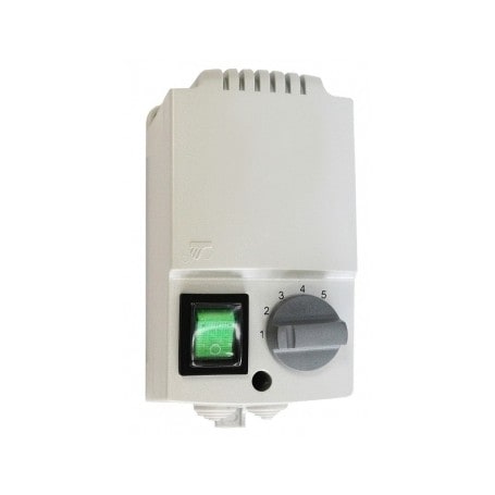Trasformatore di controllo della velocità di rotazione HC 3A, studiato per regolare in maniera precisa ed efficace la velocità di ventilatori e motori elettrici fino a 3 ampere, ottimizzando il consumo energetico e assicurando massima affidabilità.