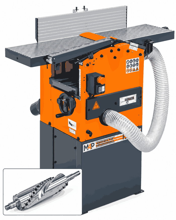Pialla a filo e spessore M4P FS 260 S con albero a spirale e aspirazione integrata, 230 V