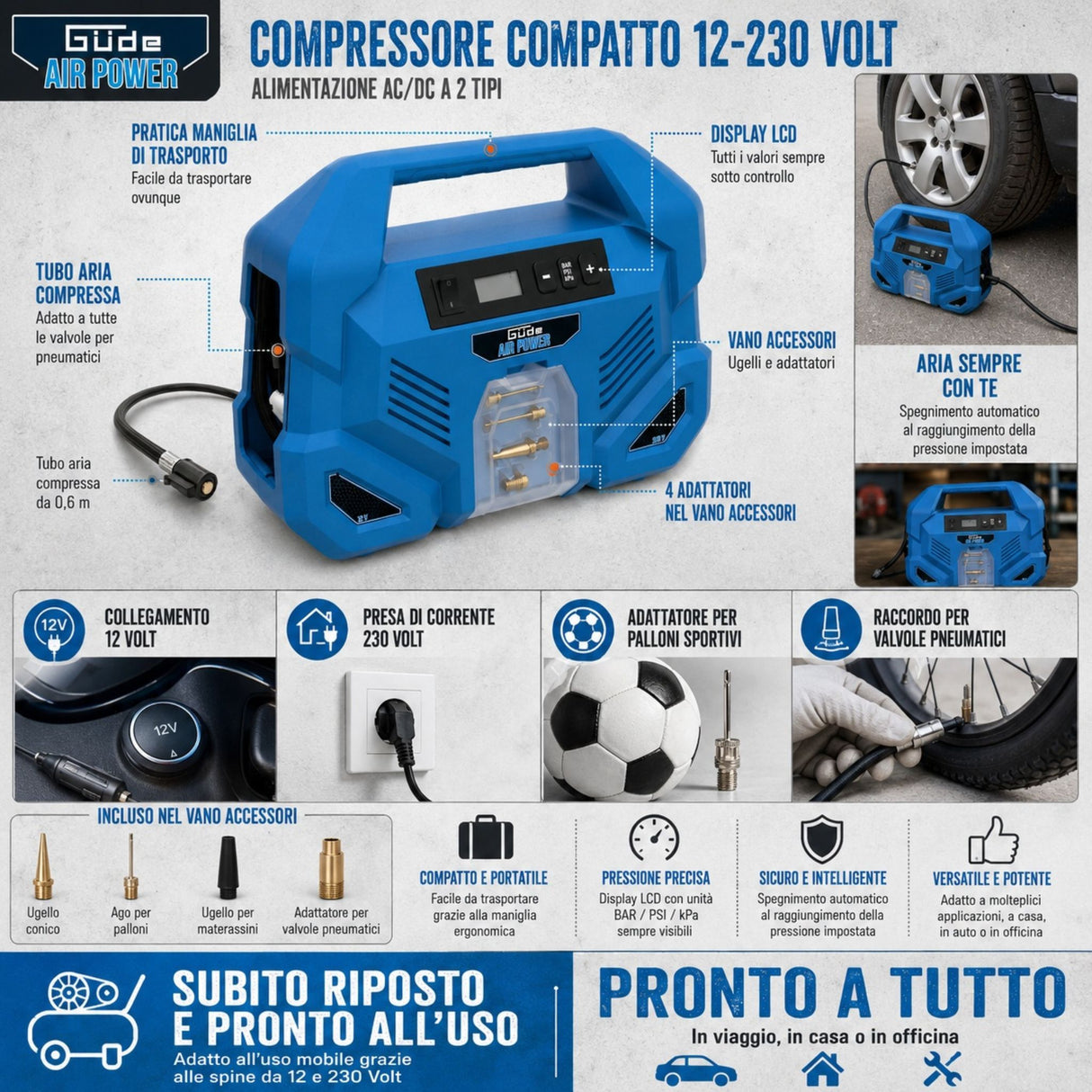 Compressore Güde Airpower Dual Drive 12/230V 5 pz.