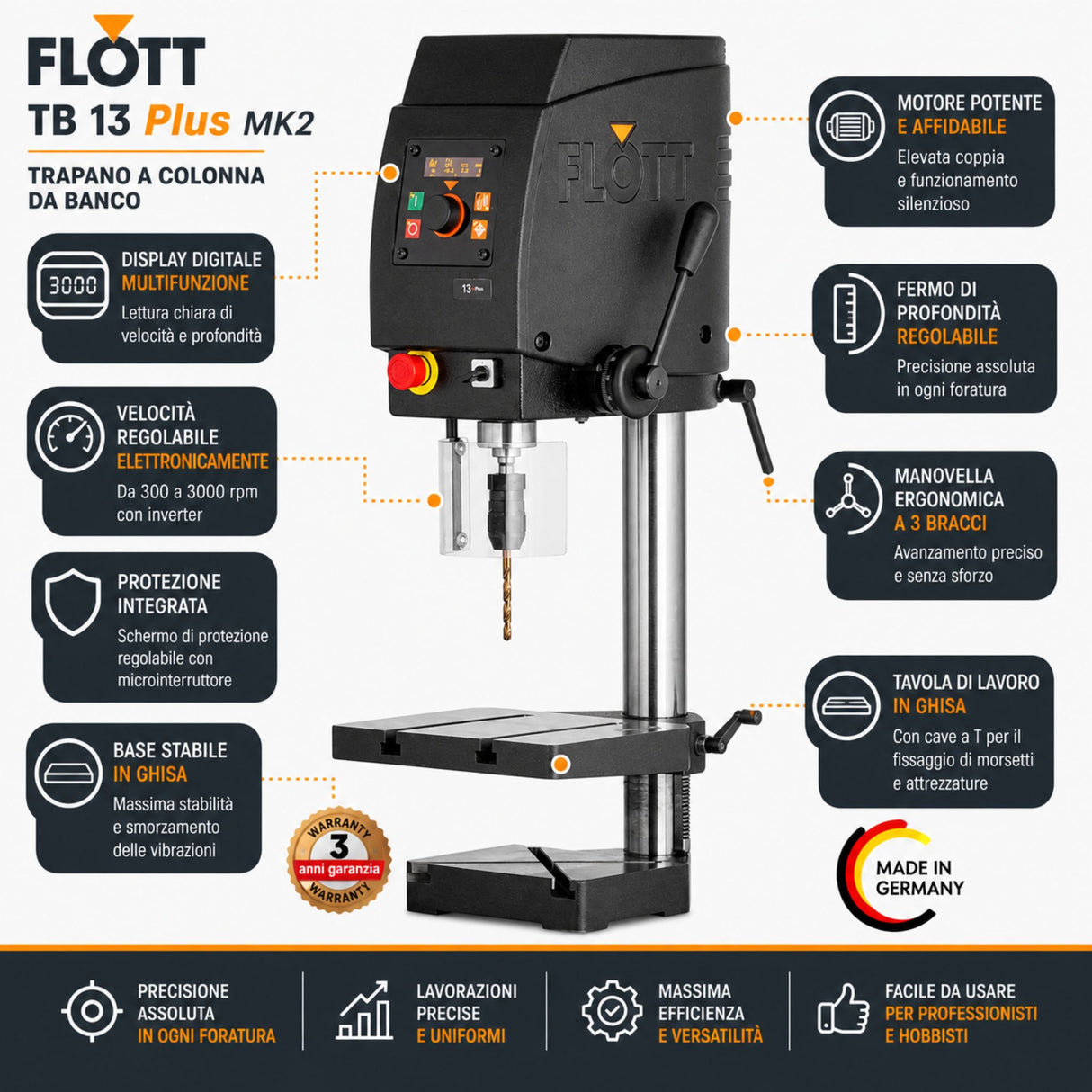 Flott TB 13 Plus MK2 vrtalna stiskalnica