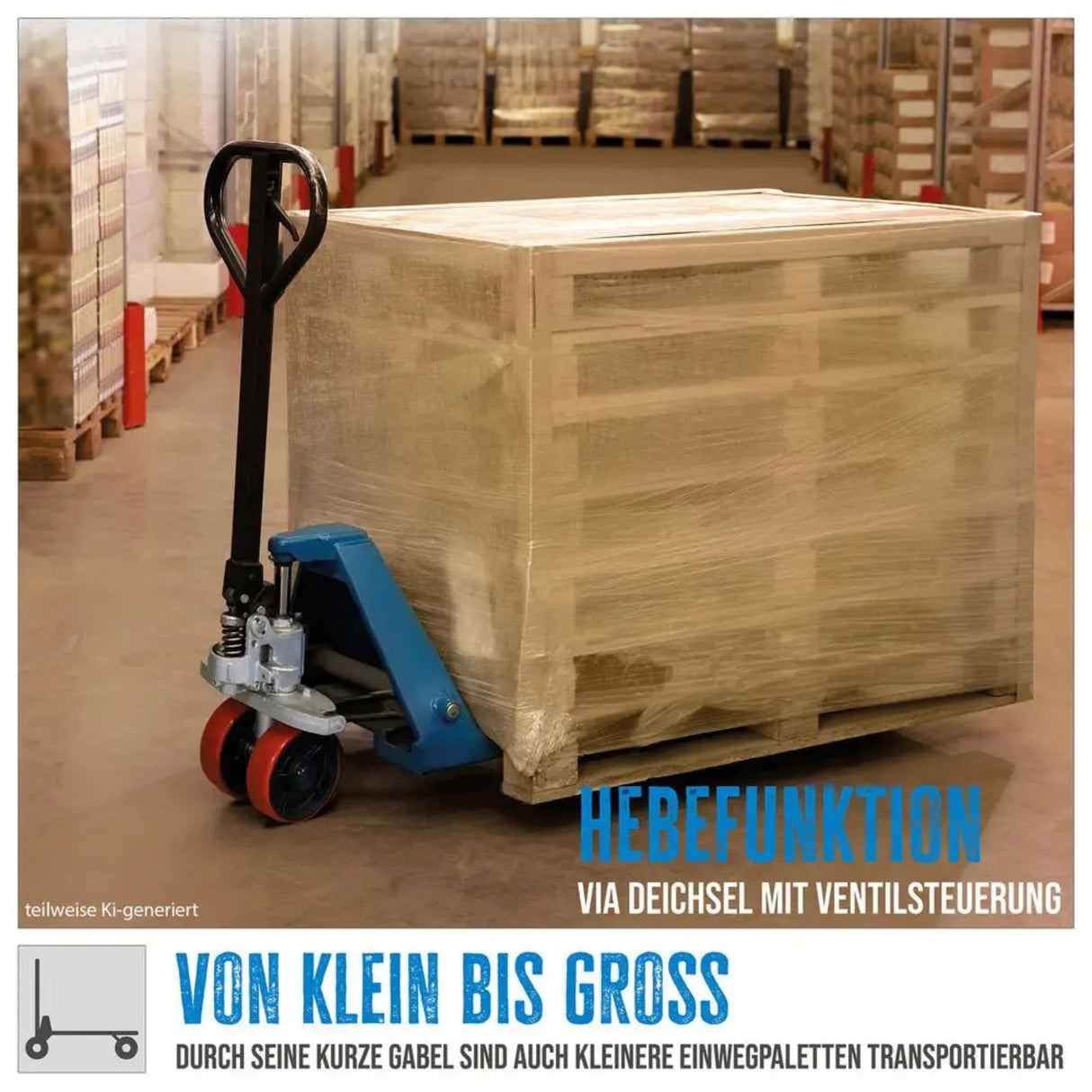 Ročni paletni viličar Güde 2500 kg – PU (vilice 800 mm)