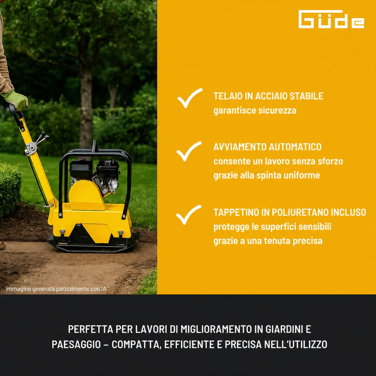 Vibracijska plošča gradbene opreme Guede GRP 125