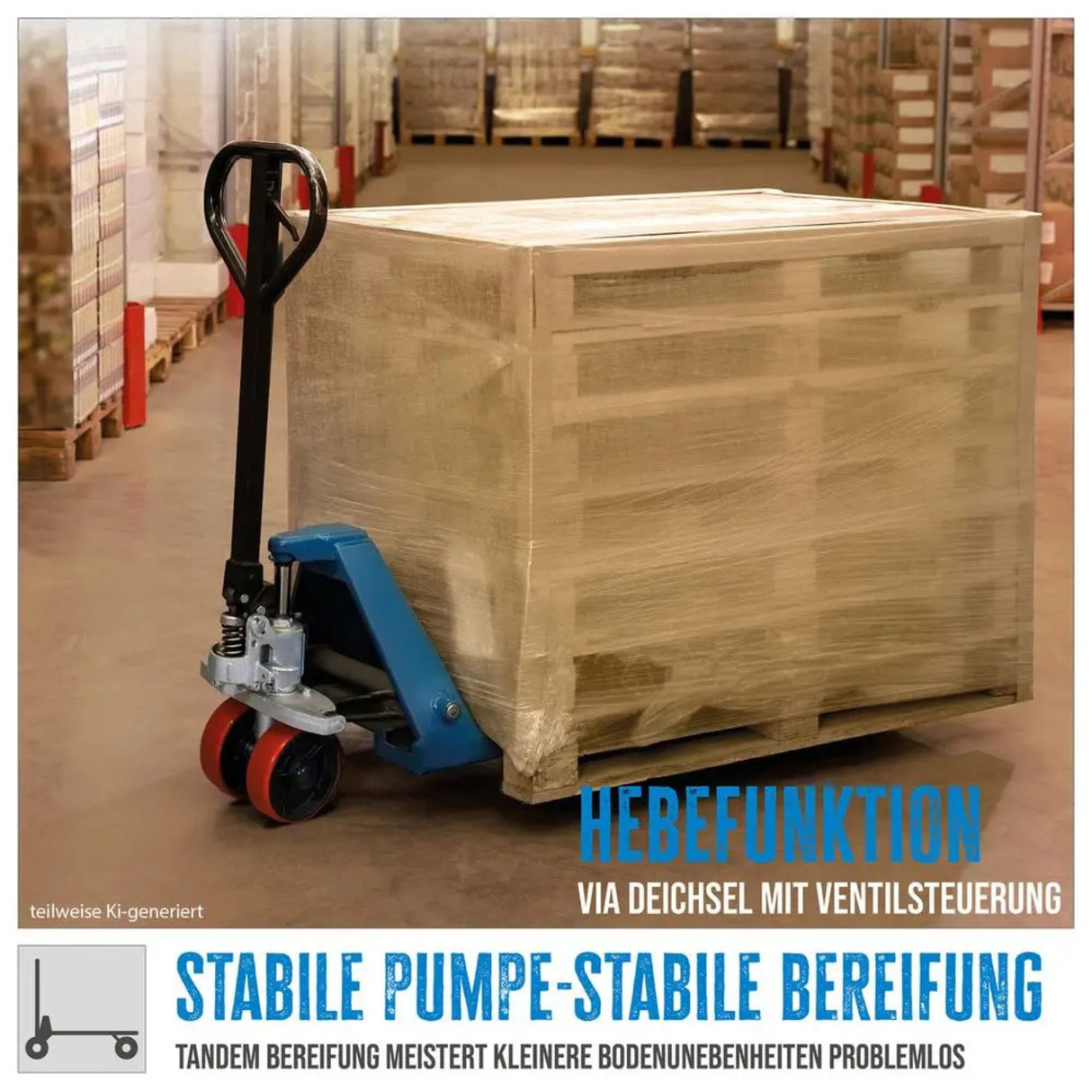Ročni paletni voziček Güde 2500 kg - PU (vilice 1800 mm)