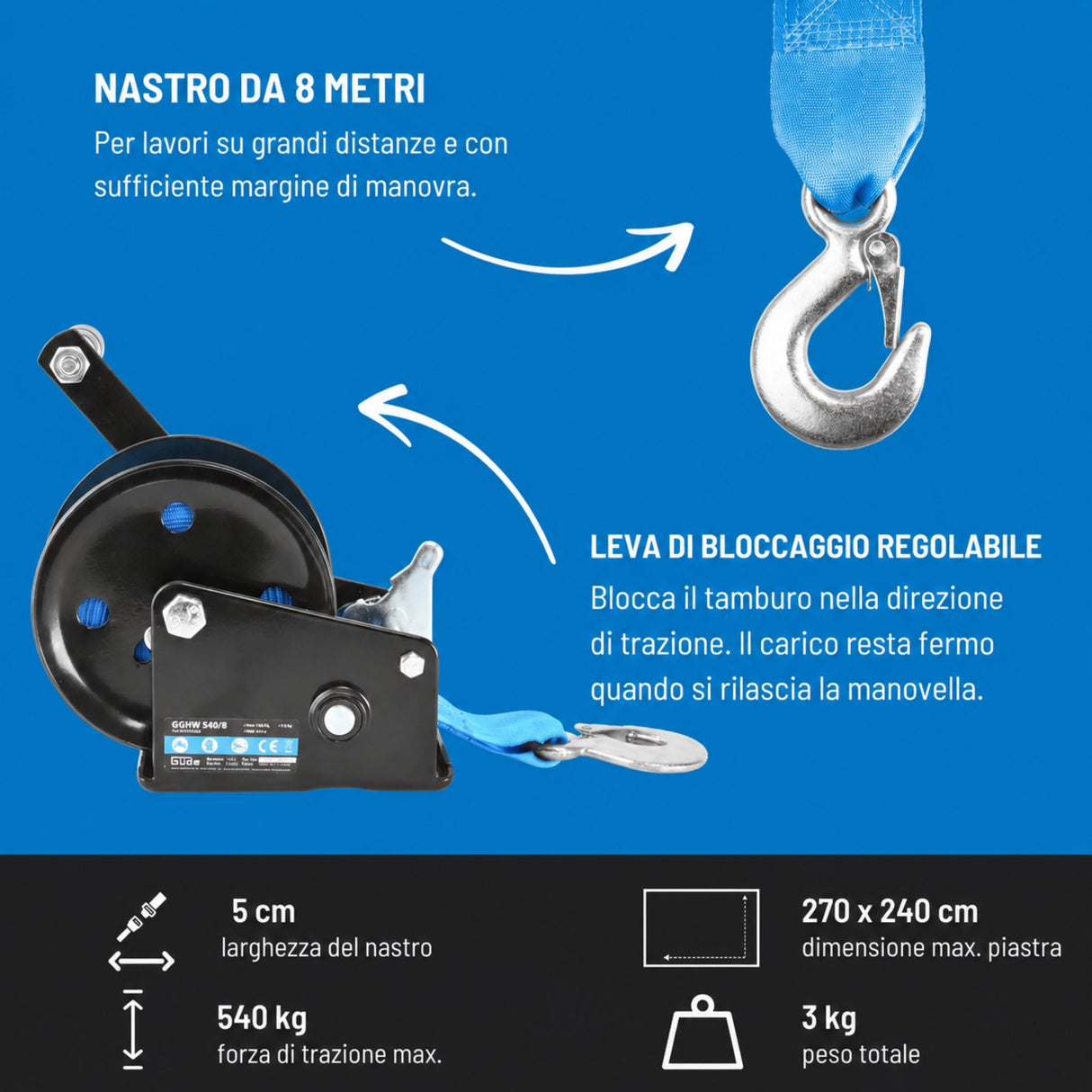 Vitlo s trakom Güde GGHW 540/8