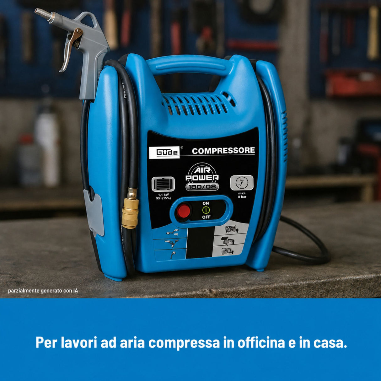Compressore d'aria portatile Güde Airpower 180/08