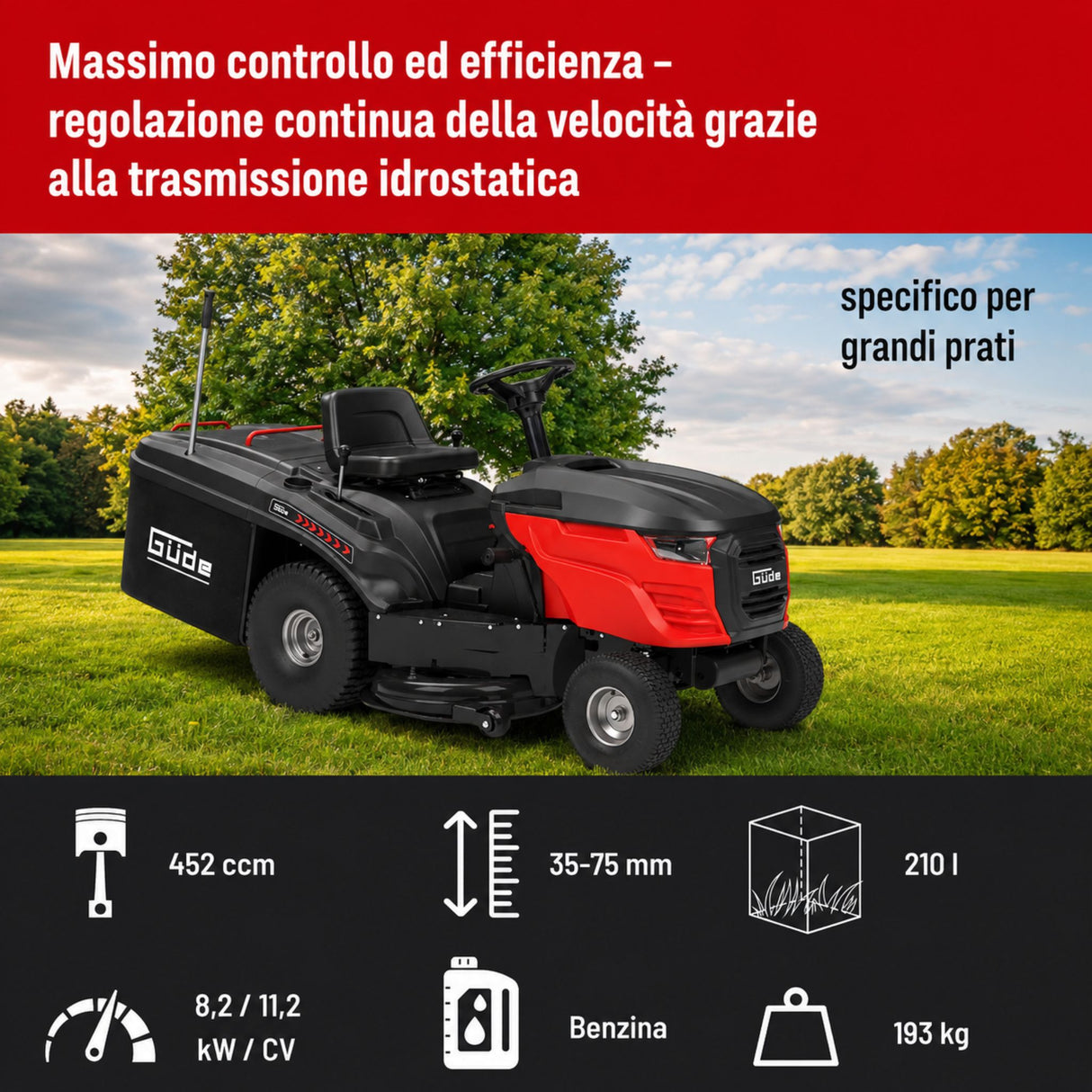 Traktorska kosilnica Güde GAR 960 T Hydrostat