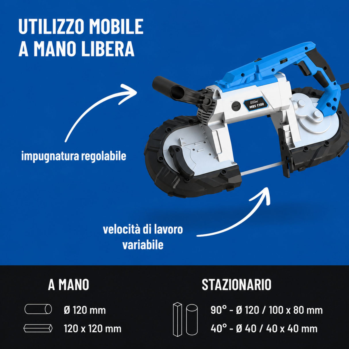 Tračna žaga za kovino Guede 1100 W