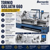 Kovinska stružnica Bernardo Goliath 660 x 2000 s 3-osnim digitalnim DRO