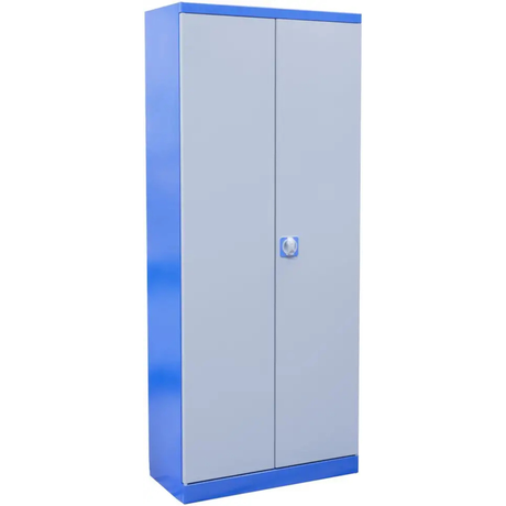 Armadio Guede TYPE UNIVERSAL in acciaio verniciato a polvere con 4 ripiani, 3 cassetti, pannello forato interno e chiusura di sicurezza.