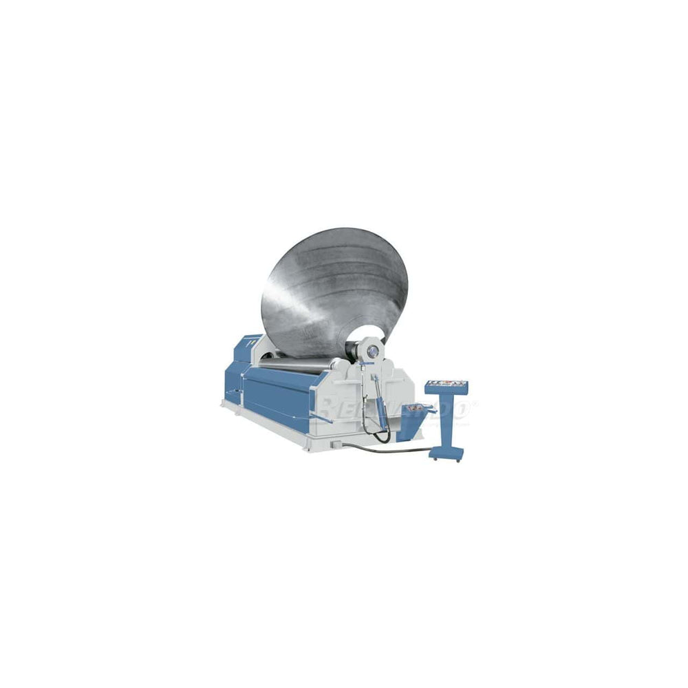 Calandra idraulica Bernardo AHS 3100 – 40,0 a 4 rulli, capacità 50 mm x 3100 mm, con motore 45 kW e peso di 52 tonnellate.