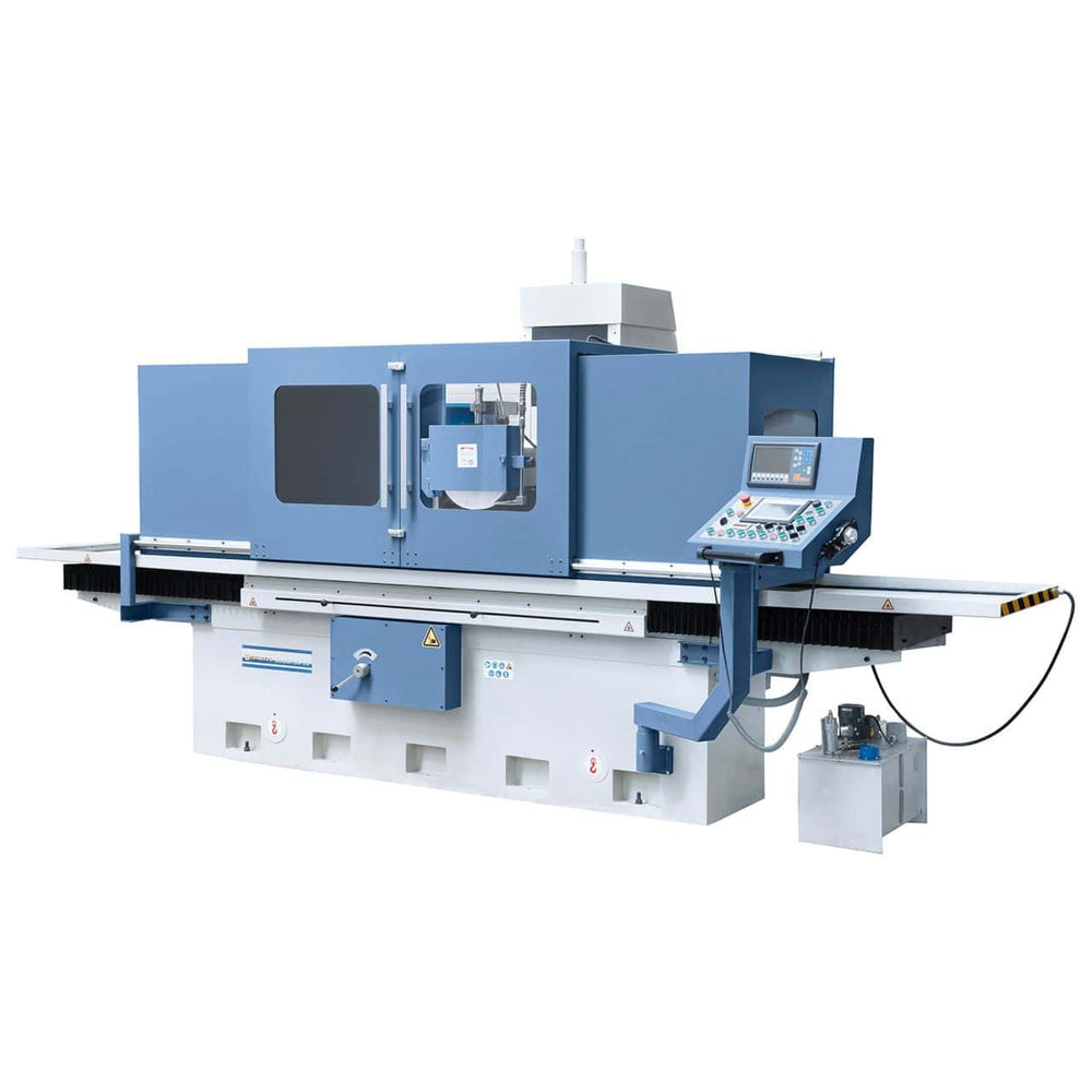 Smerigliatrice piana Bernardo BSG 80160 PLC con tavola 810 x 1600 mm, doppia piastra magnetica, controllo Siemens PLC e DRO 2 assi.