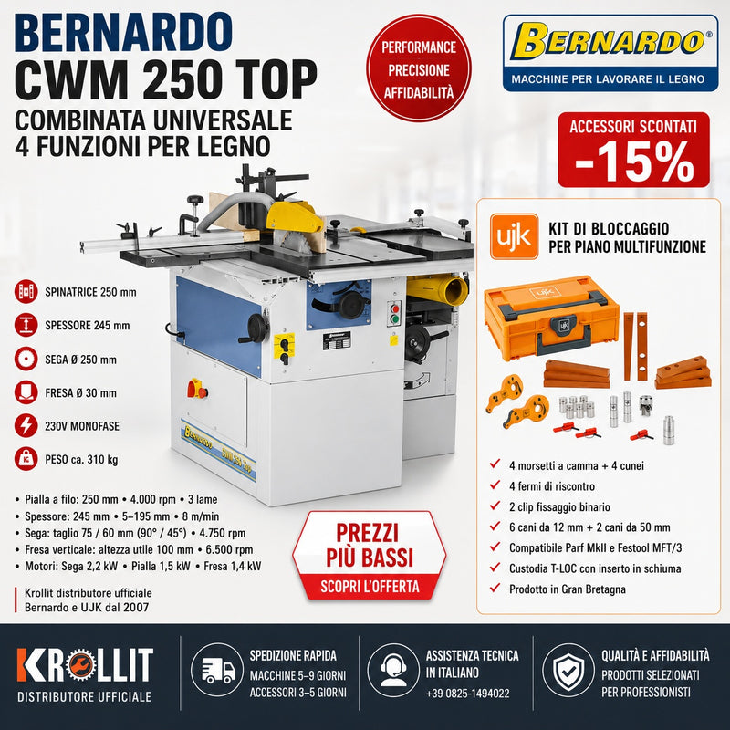 Kombinirani stroj Bernardo CWM 250 Top + UJK komplet za vpenjanje