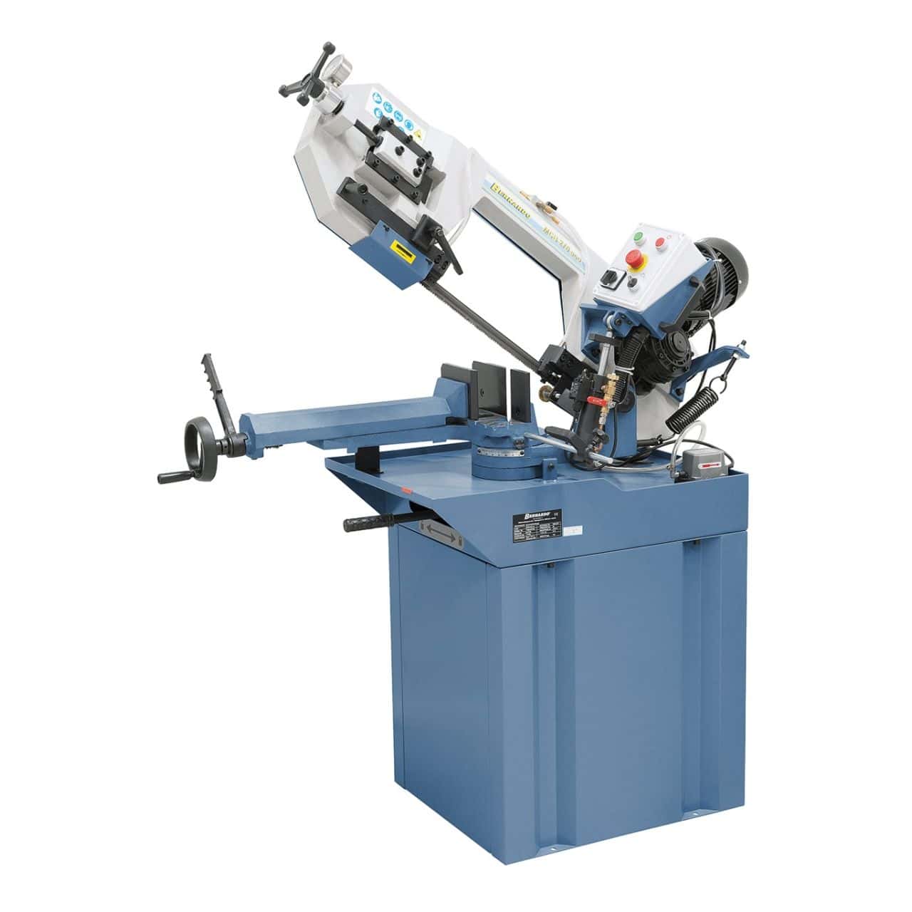 Sega a nastro orizzontale Bernardo MCB 270 Eco con braccio in ghisa, morsa rapida e cilindro idraulico per tagli angolari fino a 60°