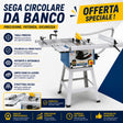 Sega da banco Bernardo TK 200 RN alimentazione 230V, compatta e precisa, ideale per tagli su legno e pannelli con stabilità e facilità di utilizzo.