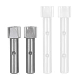 Set di 2 ganci da banco Bernardo in alluminio con testa inclinata per bloccaggio sicuro dei pezzi, altezza regolabile e struttura resistente per uso professionale.