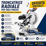Troncatrice Bernardo ZKG 305 D a doppia inclinazione alimentazione 230V, ideale per tagli angolari precisi su legno e materiali derivati con elevata stabilità e versatilità.
