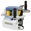 Bordatrice portatile PEB 300 con guida regolabile, applicazione colla diretta e valigetta di trasporto per bordatura professionale.