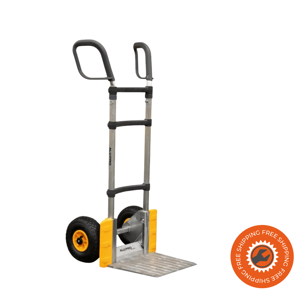 Carrello Ravendo Alu-Pro 2000 CLS M in alluminio, con ruote pneumatiche 3.00×4/4 e piastra 330×335 mm, portata 200 kg.
