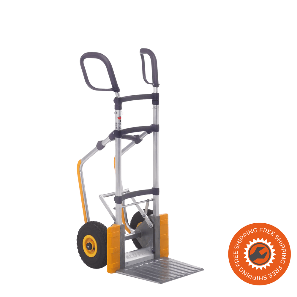Carrello Ravendo Alu-Pro 2500 CLS M SR TIP in alluminio con slitta, piastra 330×335 mm, ruote pneumatiche e portata 250 kg.