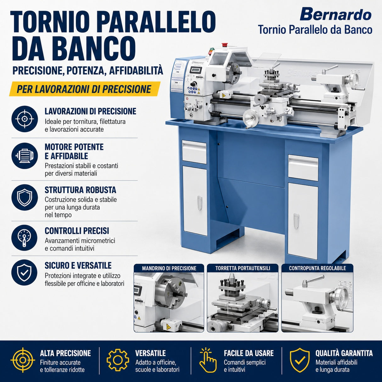 Stružnica Bernardo Profi 550 LZ / 230 V – kompaktna in natančna
