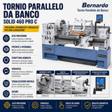 Stružnica za kovino Bernardo Solid 460 x 1500 Pro s 3-osnim digitalnim odčitavanjem