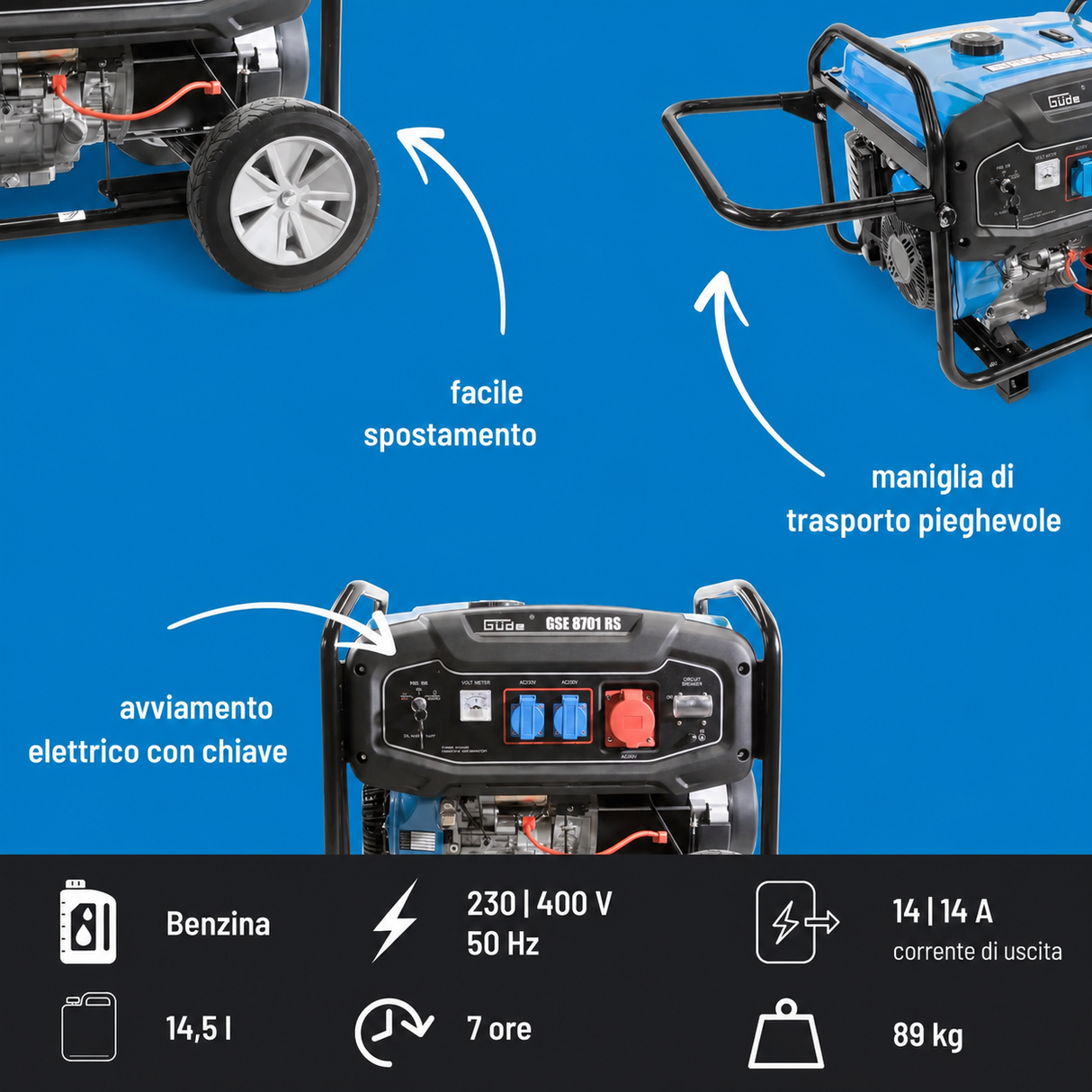 Generatore a benzina Güde GSE 6701 RS