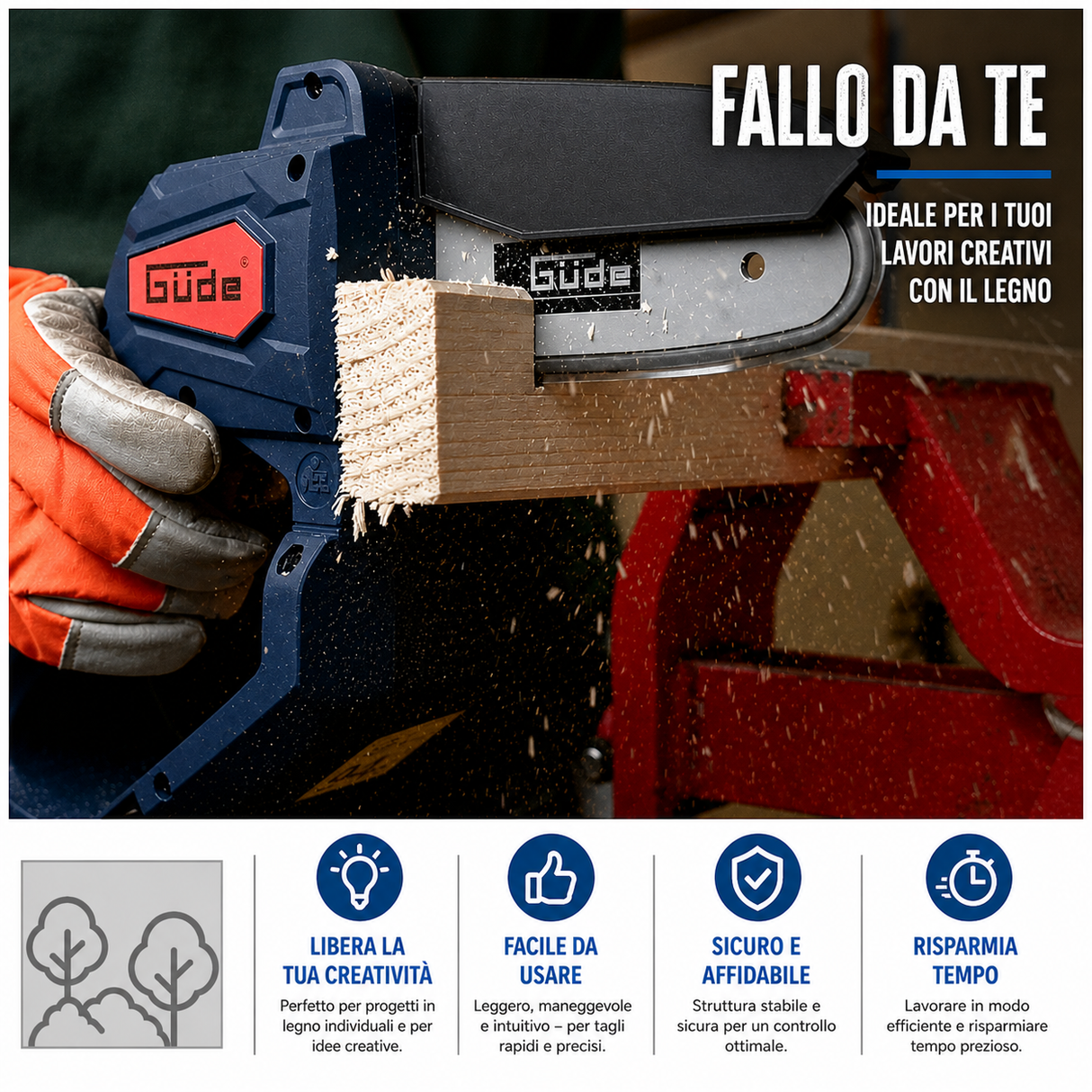 Vrtno orodje Guede Mini motorna žaga Güde MK 18-201-05