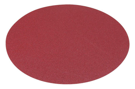 Disco abrasivo diametro 300 mm grana 120 con sistema di fissaggio a velcro hook-and-loop per levigatura fine e finitura di superfici metalliche.