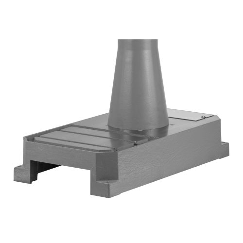 Piastra di base lavorata Flott compatibile con trapani a colonna dotati di colonna Ø 125 mm, ideale per fissare e bloccare i pezzi direttamente alla base.