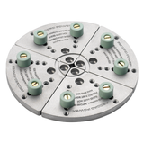 Ganasce di ripresa Mini Record Power con tamponi morbidi, ideali per rifinire il fondo di ciotole già tornite senza danneggiare la superficie del legno.