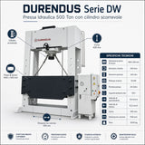 Hidravlična stiskalnica Durendus DW serije 500 ton z drsnim cilindrom