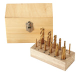 Kit fresa con codolo, rivestimento in stagno, 12 pezzi