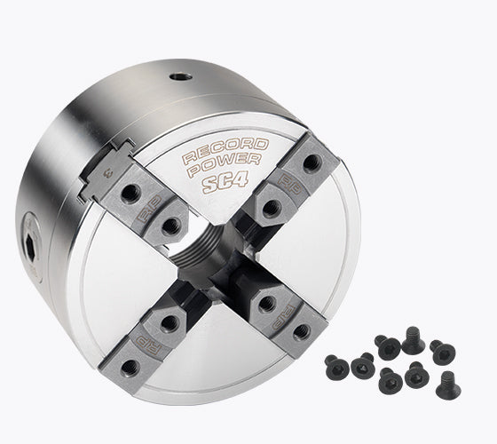 Mandrino Record Power SC4 Companion fornito come corpo assemblato con slitte porta-ganasce e viteria, ideale come secondo mandrino dedicato per tornitura professionale.