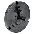 Mandrino a 3 griffe autocentranti da 150 mm con filettatura M33, ideale per il serraggio rapido e preciso di pezzi cilindrici su tornio.