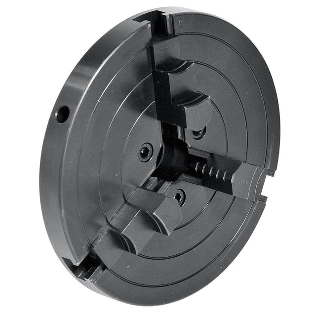 Mandrino a 3 griffe autocentranti da 150 mm con filettatura M33, ideale per il serraggio rapido e preciso di pezzi cilindrici su tornio.